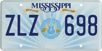 MS license plate ZLZ698