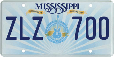 MS license plate ZLZ700