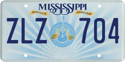 MS license plate ZLZ704