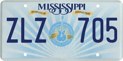 MS license plate ZLZ705