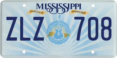 MS license plate ZLZ708
