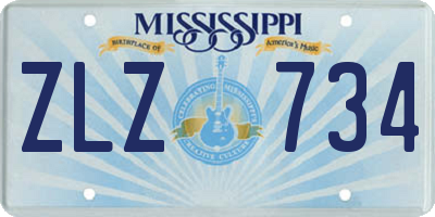 MS license plate ZLZ734