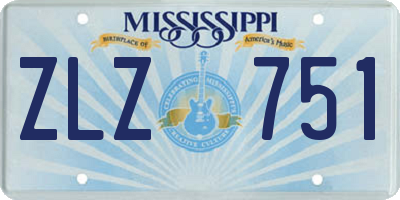 MS license plate ZLZ751