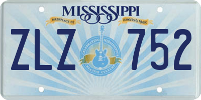 MS license plate ZLZ752