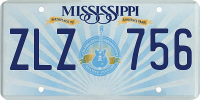 MS license plate ZLZ756