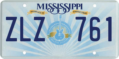 MS license plate ZLZ761