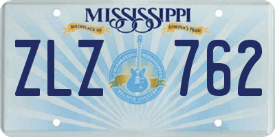 MS license plate ZLZ762