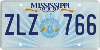 MS license plate ZLZ766