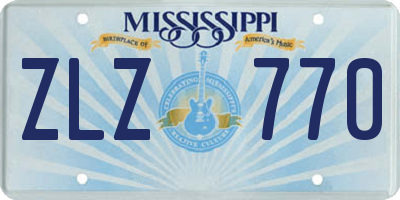 MS license plate ZLZ770