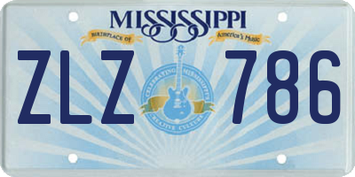 MS license plate ZLZ786