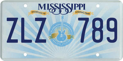 MS license plate ZLZ789