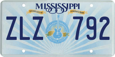 MS license plate ZLZ792