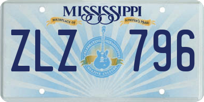 MS license plate ZLZ796