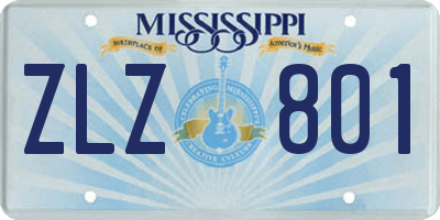 MS license plate ZLZ801