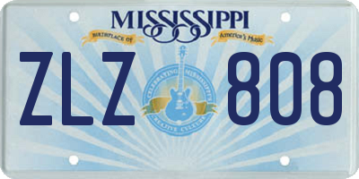 MS license plate ZLZ808