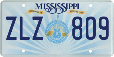 MS license plate ZLZ809
