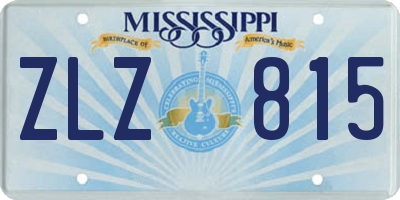 MS license plate ZLZ815