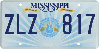 MS license plate ZLZ817