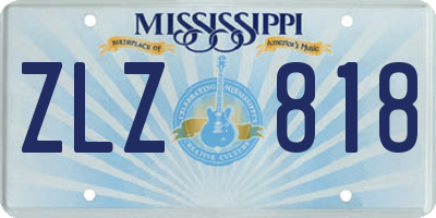 MS license plate ZLZ818
