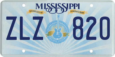 MS license plate ZLZ820