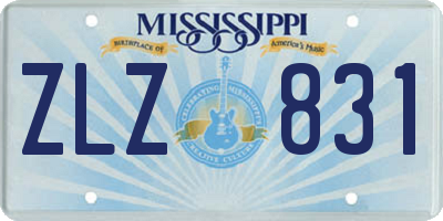 MS license plate ZLZ831