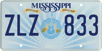 MS license plate ZLZ833