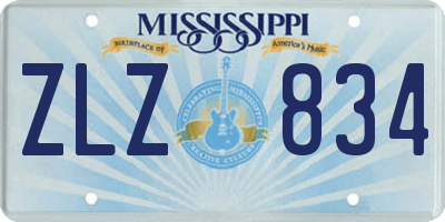 MS license plate ZLZ834