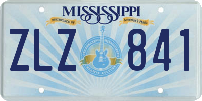 MS license plate ZLZ841