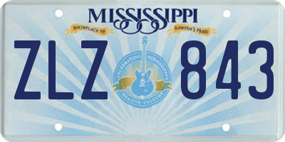 MS license plate ZLZ843
