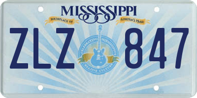 MS license plate ZLZ847