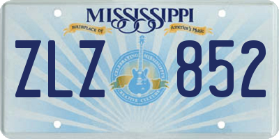 MS license plate ZLZ852