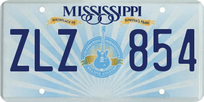 MS license plate ZLZ854