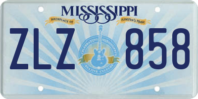 MS license plate ZLZ858