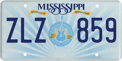 MS license plate ZLZ859