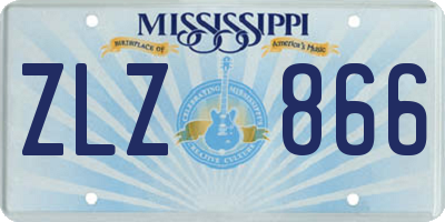 MS license plate ZLZ866