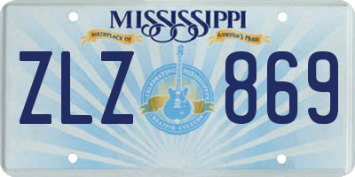 MS license plate ZLZ869