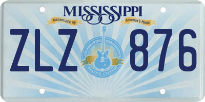 MS license plate ZLZ876