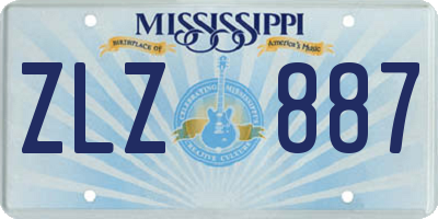 MS license plate ZLZ887