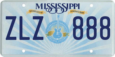 MS license plate ZLZ888