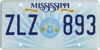 MS license plate ZLZ893