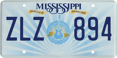 MS license plate ZLZ894