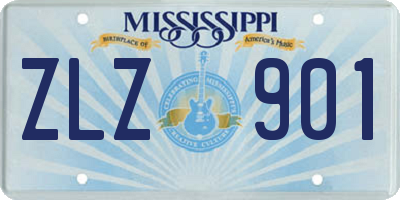 MS license plate ZLZ901