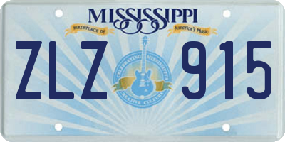 MS license plate ZLZ915