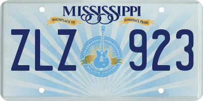 MS license plate ZLZ923