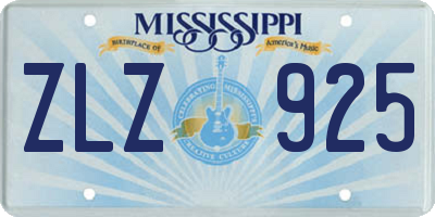 MS license plate ZLZ925