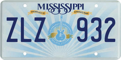 MS license plate ZLZ932