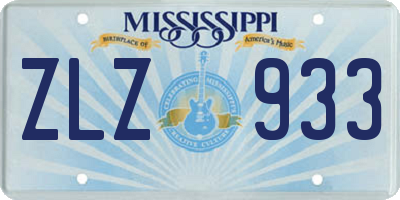 MS license plate ZLZ933