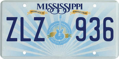 MS license plate ZLZ936