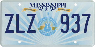MS license plate ZLZ937