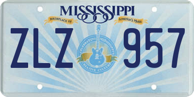 MS license plate ZLZ957